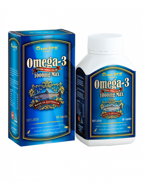 Top Life Omega-3 Salmon Fish Oil 1000 mg 180 Capsules EXP:01/2024