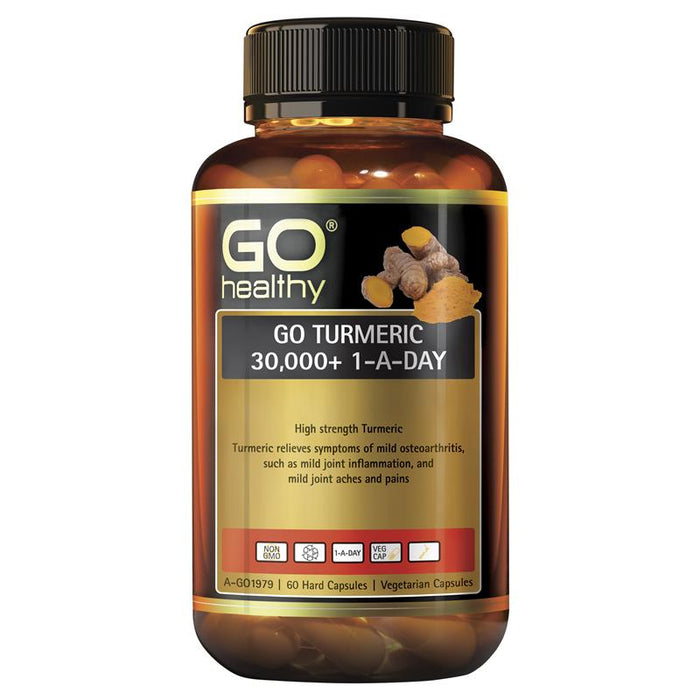 GO Healthy Turmeric 30000+ 1 A Day 60 Vege Capsules EXP: 08/2024