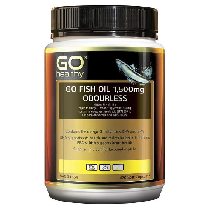 GO Healthy Fish Oil 1500mg Odourless 420 Capsules EXP: 09/2025