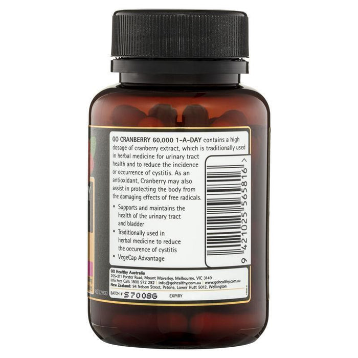 GO Healthy Cranberry 60000+ 60 Vege Capsules  06
