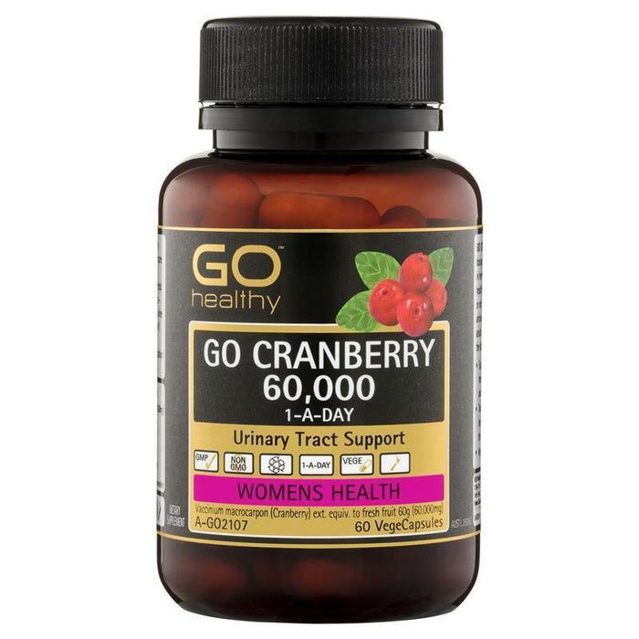 GO Healthy Cranberry 60000+ 60 Vege Capsules EXP: 06/2025