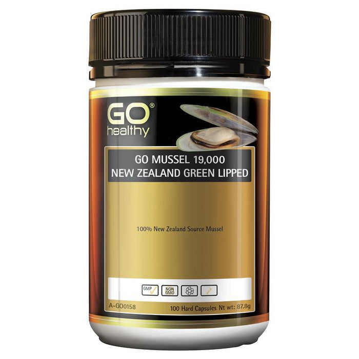 GO Healthy Mussel NZ Green Lipped 19000mg 100 Caps  072024