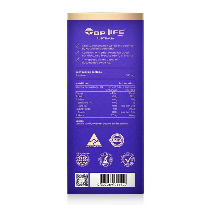 Top Life Squalene 1000mg Max 100% Pure 365 Capsules 01