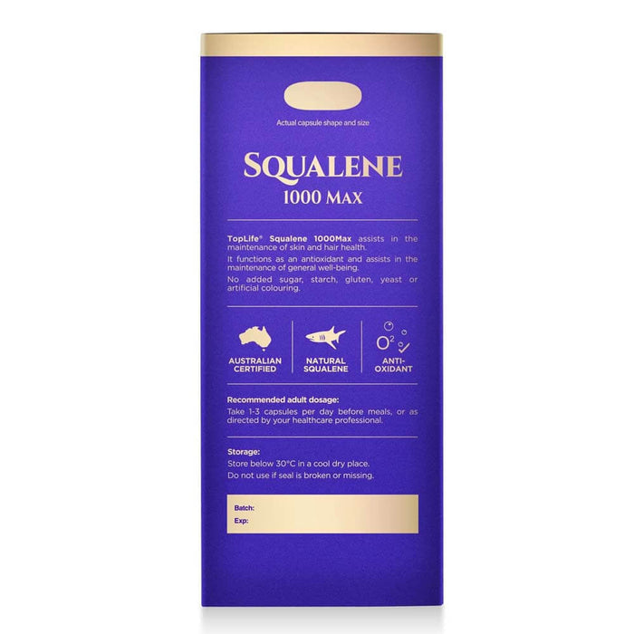 Top Life Squalene 1000mg Max 100% Pure 365 Capsules 01