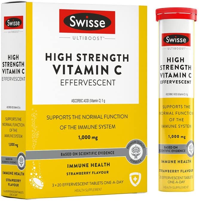 Swisse Ultiboost High Strength Vitamin C Effervescence, 60 Tablets  EXP:10/2024