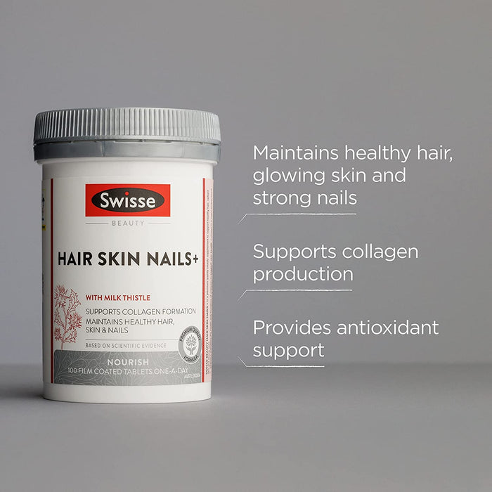 Swisse Beauty Hair Skin Nails+, 100 Tablets    01