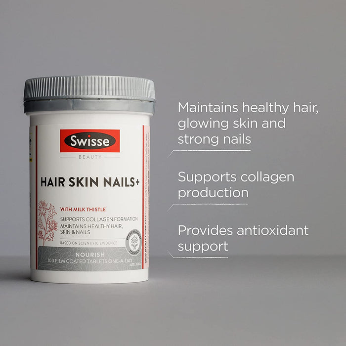 Swisse Beauty Hair Skin Nails+, 100 Tablets   EXP: 01/2026