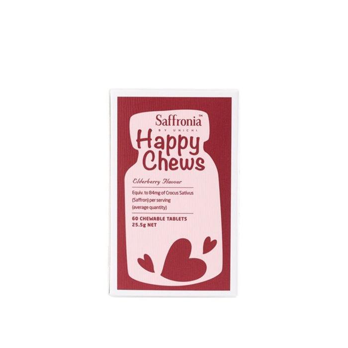 Unichi Saffronia Happy Chews Elderberry Flavour 60 Chewable Tablets