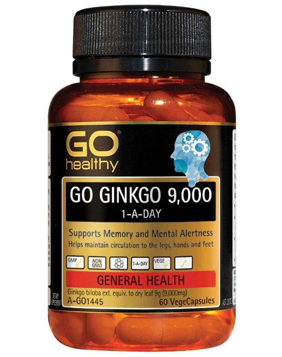 GO Healthy Ginkgo 9000+ 60 Vege Capsules EXP: 11/2024