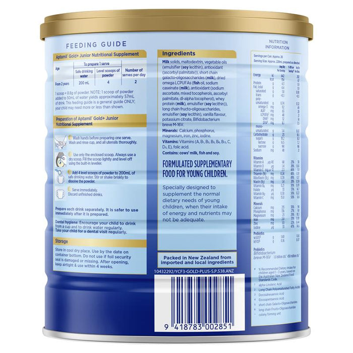 Aptamil Gold+ 4 Junior Nutritional Supplement Milk Drink From 2 Years 900g