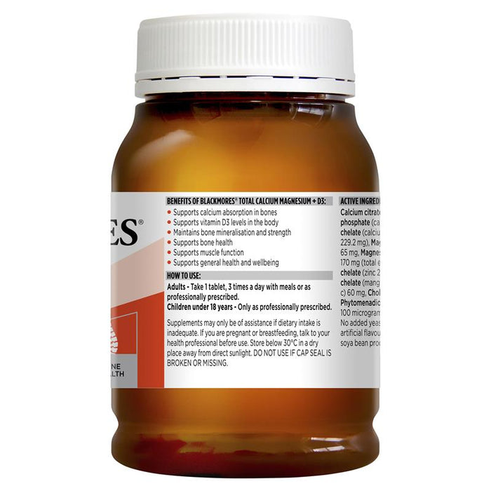 Blackmores Total Calcium & Magnesium + D3 200 Tablets  062024