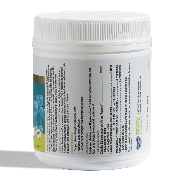 Herbs of Gold Calcium K2 with D3 180Tabs
