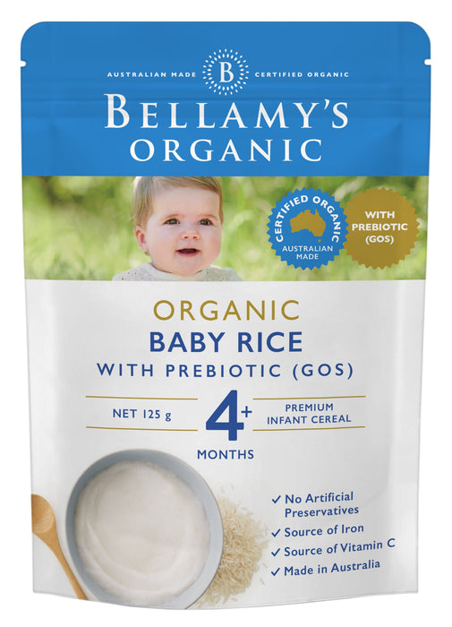 Bellamy's Organic Baby Rice with Prebiotic (GOS) 4+ Months 125g EXP: 01/2024