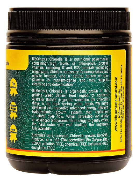 BioGenesis Organic Chlorella Powder - Tropical Fruit Flavour Powder 200 grams