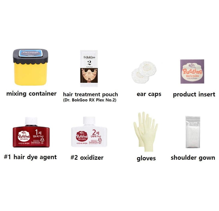 eZn Pudding Hair Color Cream Santorini Ash Blue DIY Kit