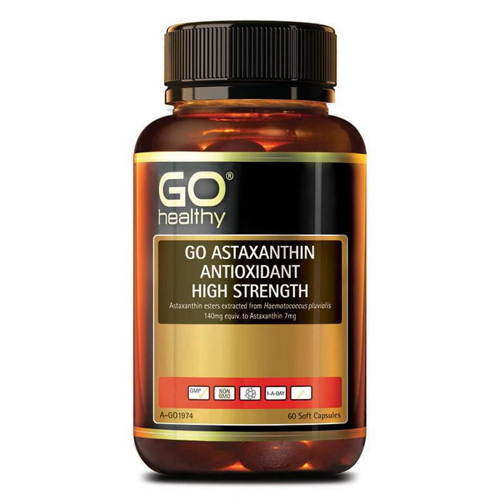 Go Healthy Astaxanthin Antioxidant High Strength 60 Caps EXP: 12/2023