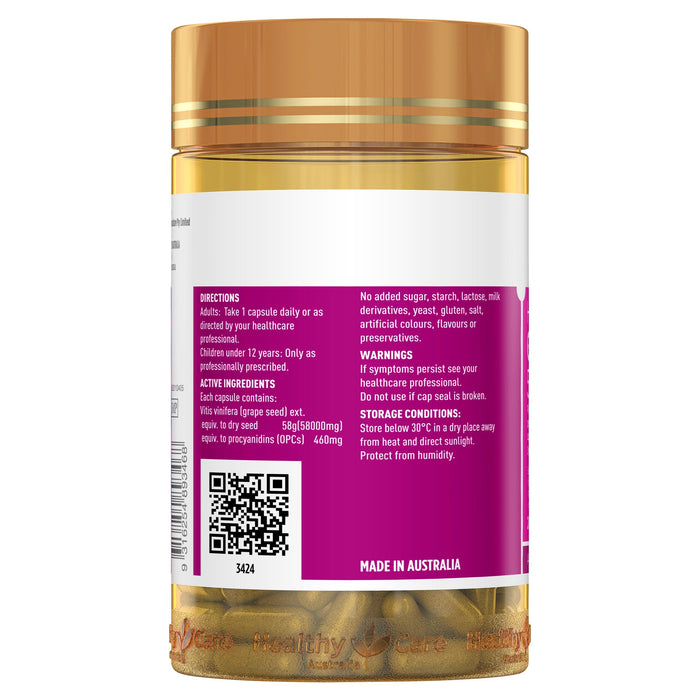 Healthy Care High Strength Grape Seed 58000 200 capsules