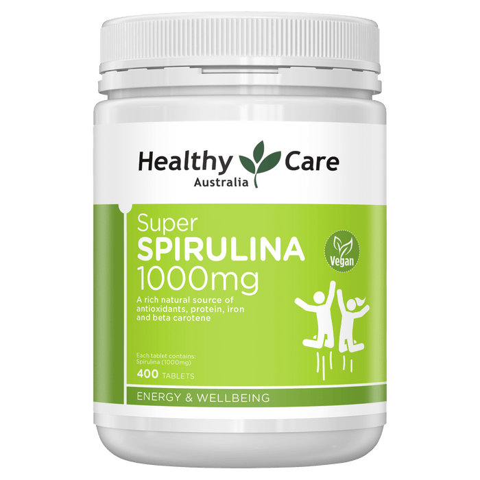 Healthy Care Super Spirulina 1000mg 400 Tablets EXP: 03/2024