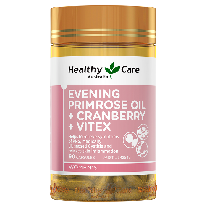 Healthy Care Women’s Evening Primrose Oil + Cranberry + Vitex 90 Capsules EXP:09/2023