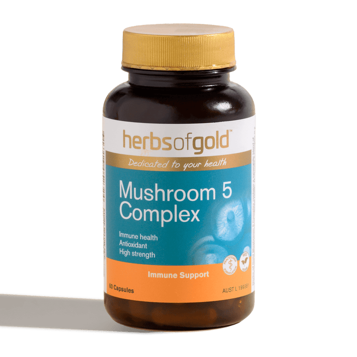 Herbs of Gold Mushroom 5 Complex 60Tabs EXP:12/2024