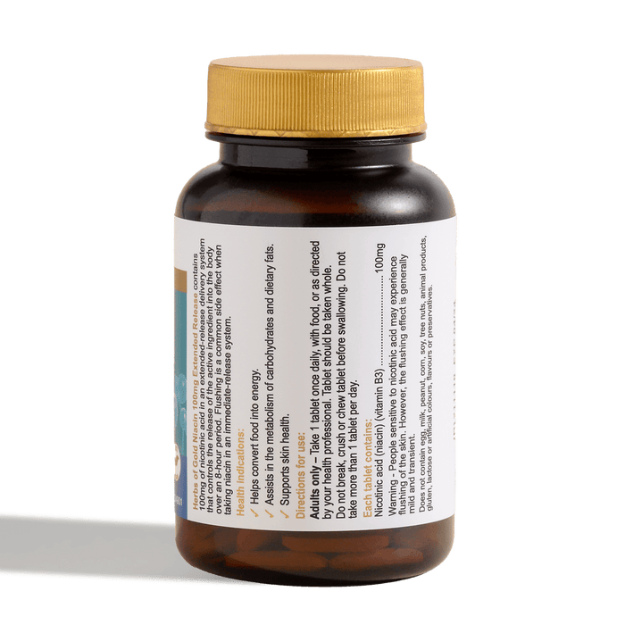 Herbs of gold Niacin 100mg Extended Release 60 Tablets