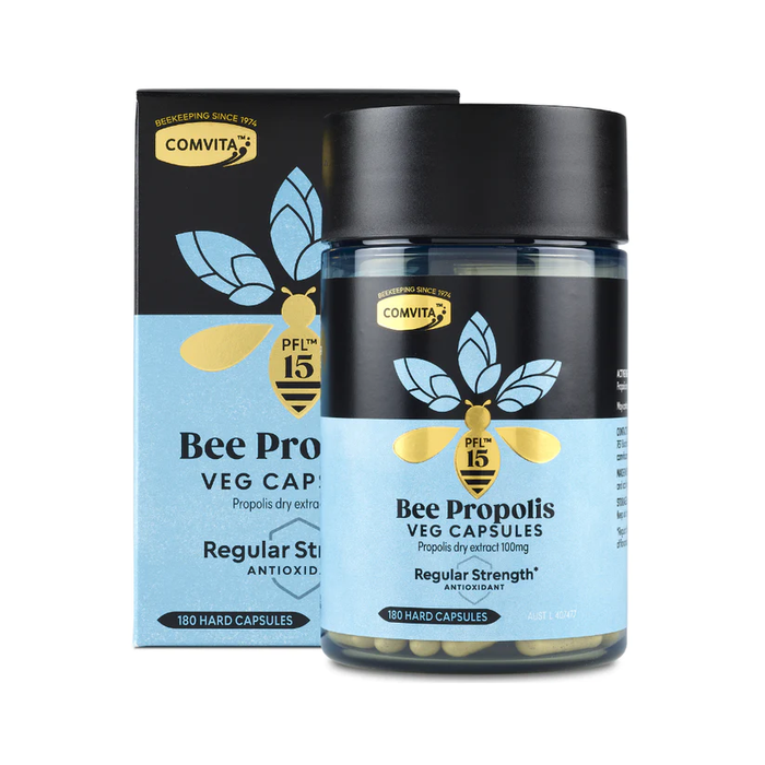 Comvita Bee Propolis Veg Capsules PFL15 Regular Strength Antioxidant 180 Hard Capsules EXP：06/2026