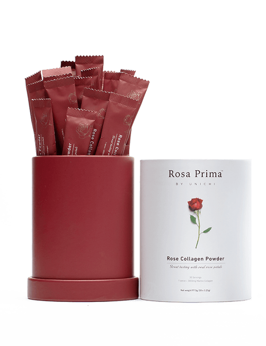 Unichi Rosa Prima Rose Collagen Powder Sachets  062024