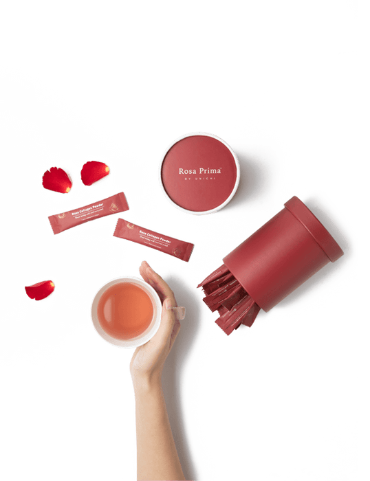 Unichi Rosa Prima Rose Collagen Powder Sachets  062024