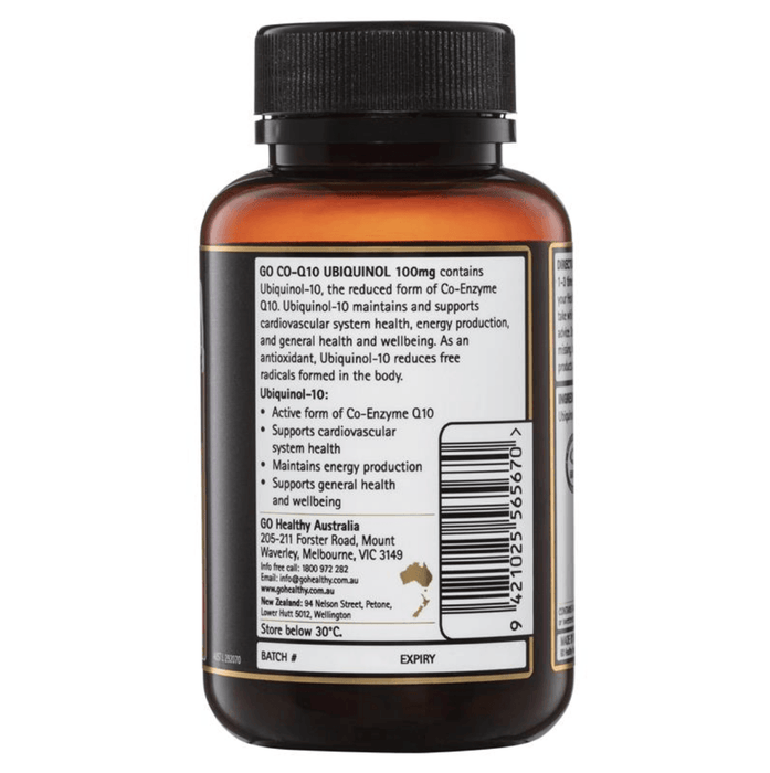 GO Healthy CoQ10 Ubiquinol 100mg 60 Capsules  092024