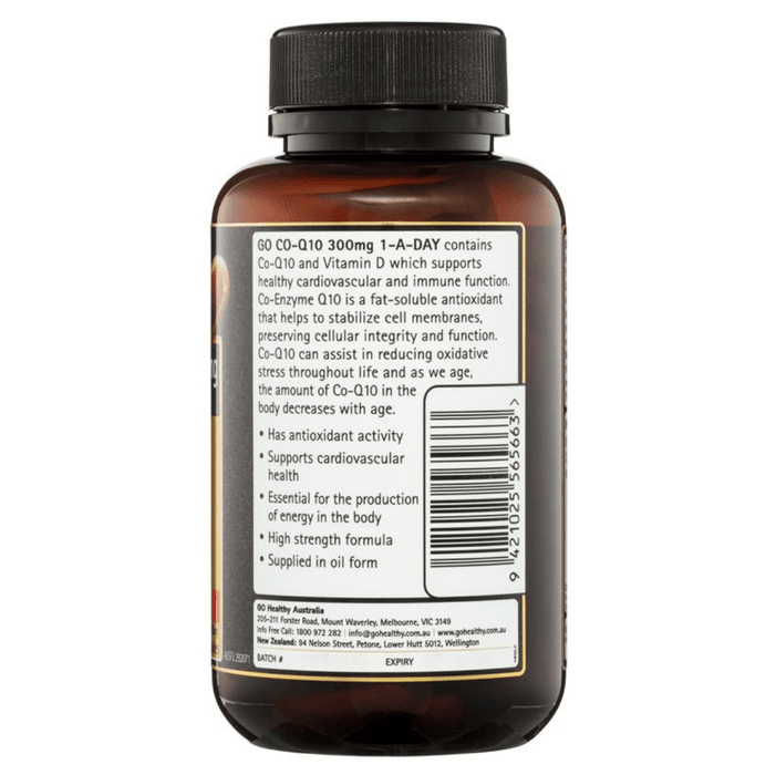 GO Healthy Co-Q10 300mg + Vitamin D3 1000IU 90 SoftGel Capsules