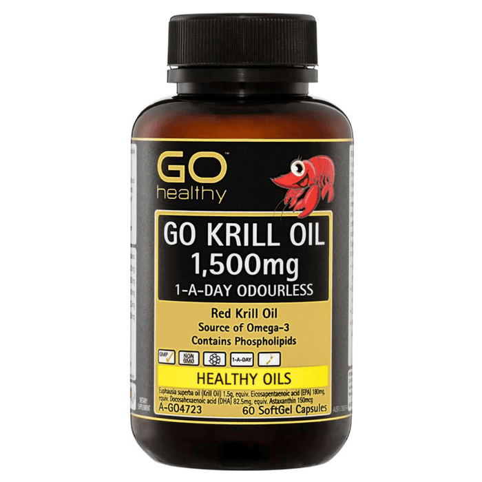 Go Healthy Krill Oil 1500mg 60 Capsules EXP:08/2025