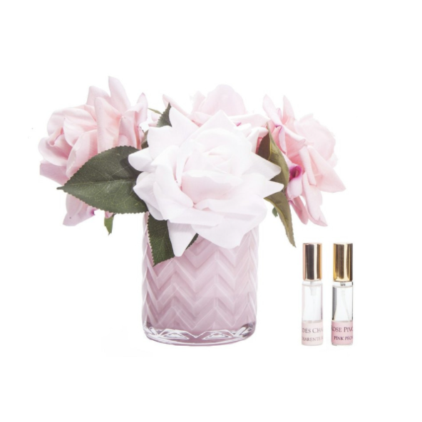Cote Noire - Herringbone Flower Pink - Pink Roses - HCF03