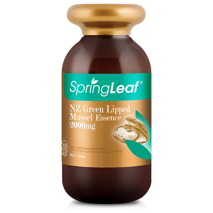 Spring Leaf NZ Green Lipped Mussel Essence 2000mg  200 Capsules