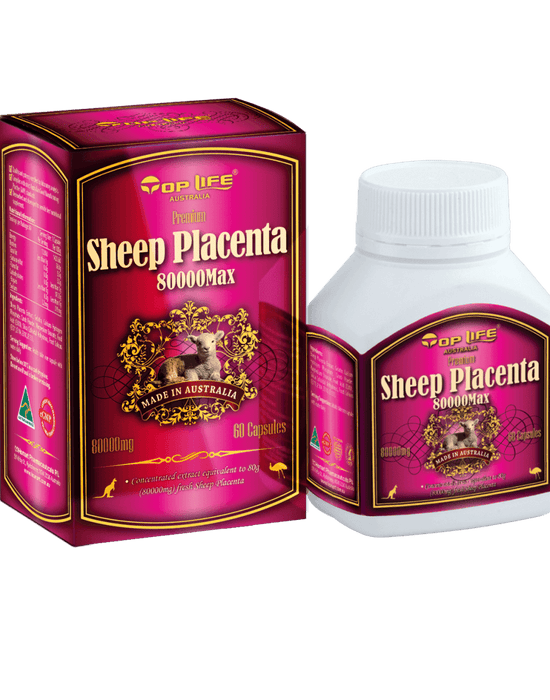 Top Life Sheep Placenta 80000 Max 60 Capsules EXP:05/2025