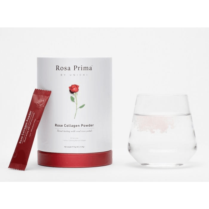 Unichi Rosa Prima Rose Collagen Powder Sachets  062024