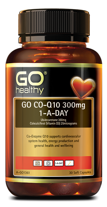 Go Healthy Go Co-Q10 300mg+Vitamin D3 1000IU 30Caps