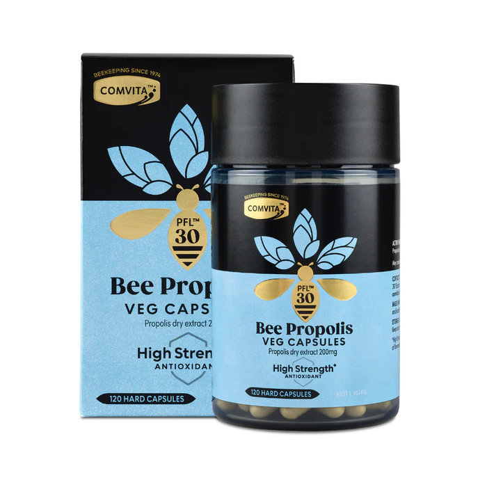 Comvita Bee Propolis Veg Capsules PFL30 High Strength Antioxidant 120 Hard Capsules EXP：10/2026