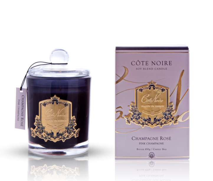 Cote Noire 450g Soy Blend Candle - Pink Champagne - Gold - CGG45018