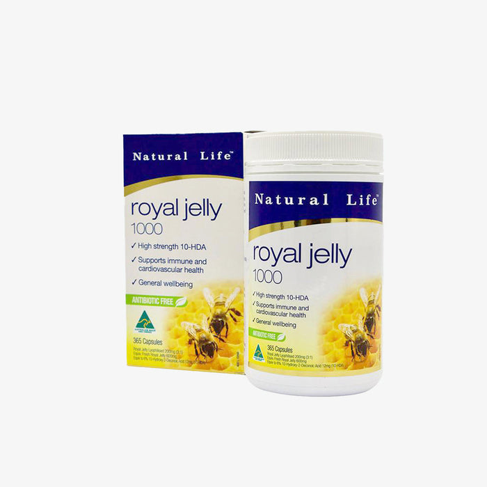 Natural Life™ Royal Jelly 1000mg 365 Capsules. EXP:02/2025