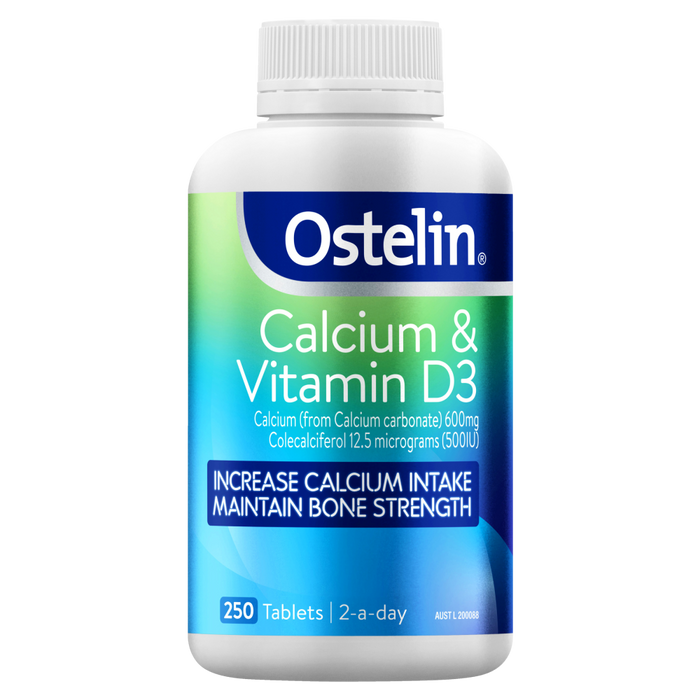 Ostelin Calcium & Vitamin D3 250 Tablets Healthy Strong Bones Osteoporosis Halal  EXP:04/2025