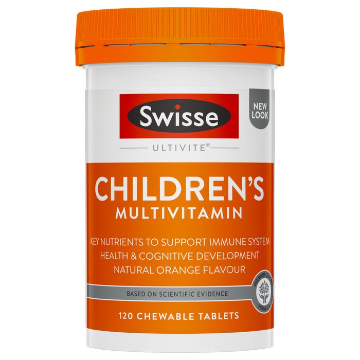 Swisse Ultivite Children's Multivitamin 120 Chewable Tablets Orange Kids Multi  EXP:02/2025