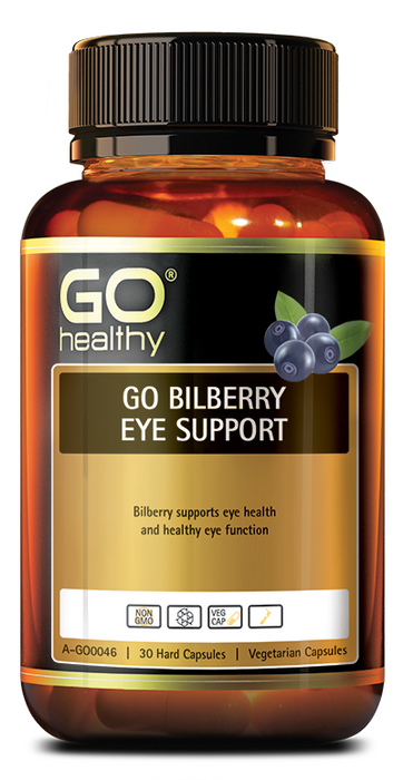 Go Healthy go Bilberry Eye Support 30 Capsules EXP : 01/2025