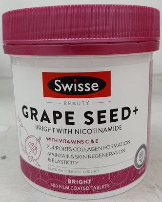 Swisse Beauty Grape Seed+ Bright with Nicotinamide 300 Tablets  EXP:06/2025