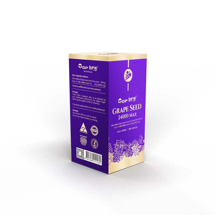 Top Life Grape Seed 000mg Max 180 Capsules