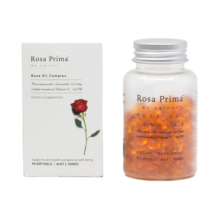 Unichi Rosa Prima Rose Oil Complex 90 Soft Gels